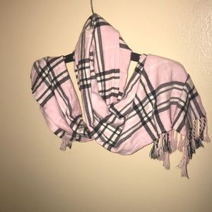 Pink and black scarf